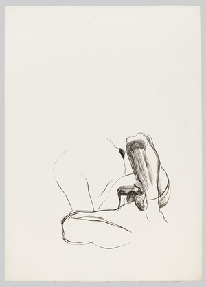 Drawing for Naked Man with Rat (lll), c.1977 (ink on paper)
