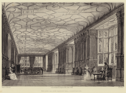 The Long Gallery, Haddon Hall, Derbyshire (engraving)