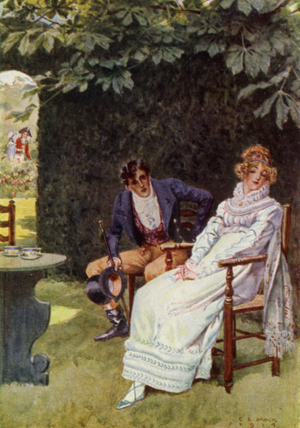Illustration for The Amateur Gentleman by Jeffery Farnol (colour litho)