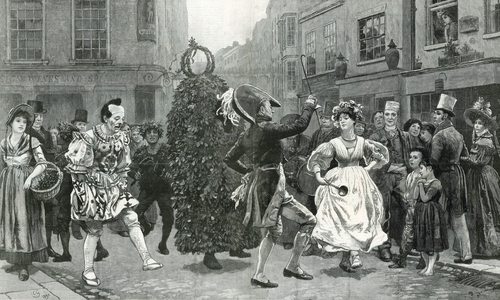 Jack-in-the-Green - a May-day scene sixty years ago (ie c 1830) (engraving)