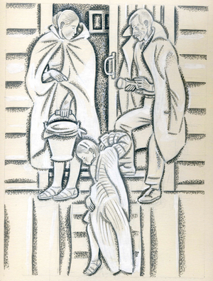 Illustration from 'Lace from Vyatsk' by Stanislav Romanovsky, 1982 (gouache on paper)