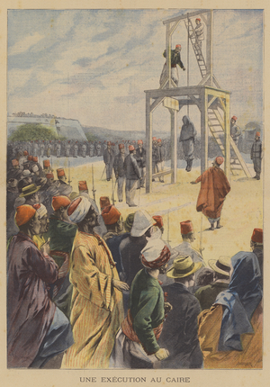 An execution in Cairo, Egypt (colour litho)