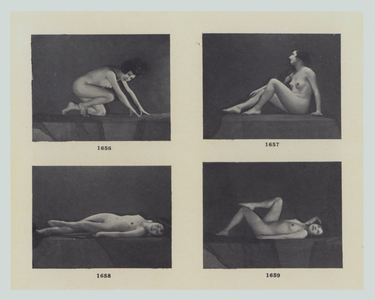 Page from La Beaute, The most beautiful photographs of the most beautiful models (b/w photo)