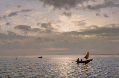 Sun sparkling sea with boats, 1896 (painting)