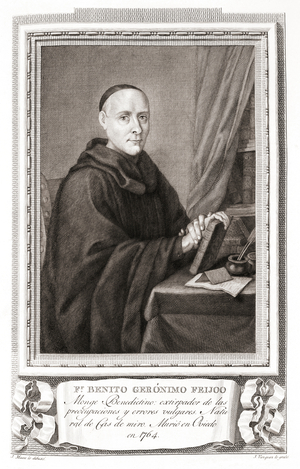 Friar Benito Jerónimo Feijóo y Montenegro, after an etching in Retratos de Los Españoles Ilustres, Madrid, Spain, pub. 1791