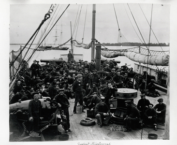 Gunboat Miantonomah, c.1865 (b/w photo)
