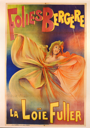 Poster advertising La Loie Fuller at the Folies Bergere (colour litho)