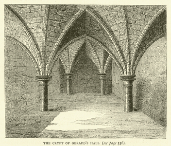 The crypt of Gerard's Hall (engraving)