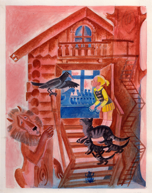 Illustration from 'Masha's Fairytales' by Sofya Prokofieva, 1966 (gouache on paper)