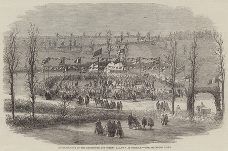 Commencement of the Dartmouth and Torbay Railway, at Torquay (engraving)