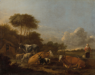 Landscape with Cattle, 1665-1688 (oil on canvas)