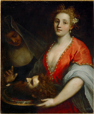 Salome with the head of Saint John Baptist (painting on canvas)