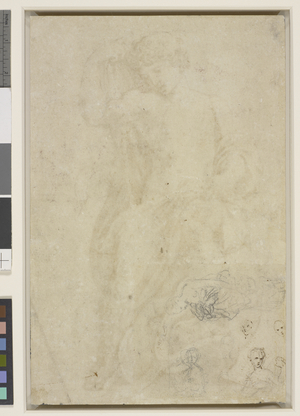 Sketches of female figures, c.1520-23 (pencil, pen & ink on paper) (verso of 3552350)