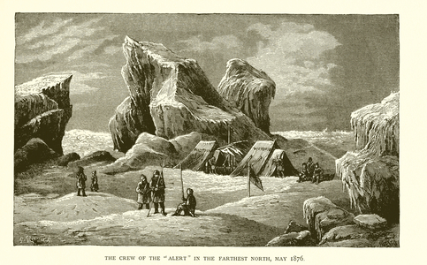 The crew of the Alert in the farthest north, May 1876 (engraving)