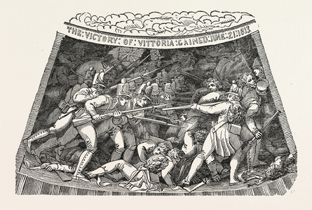 The Seventh Compartment of the Wellington Shield. The Wellington Shield 1820, Thomas Stothard, 1755 - 1834, Engravings. The Silver Shield Commemorates the Victories of the Duke of Wellington.
