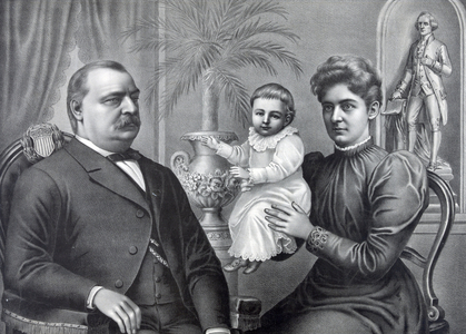 President Grover Cleveland with his wife and children, 1893