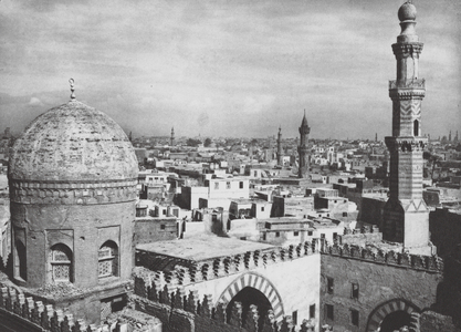 Egypt: Cairo, Tower and dome of Zarghatmash (b/w photo)