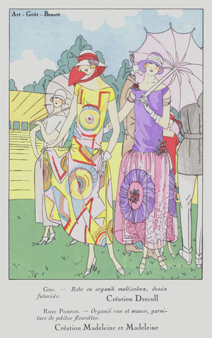 Women's day wear fashion from the 1920s by designers Christoph Drecoll and Madeleine and Madeleine (colour litho)