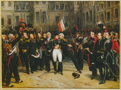 Napoleon bids farewell to the Imperial Guard at Fontainebleau …