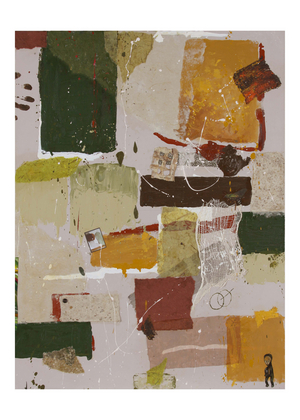 Unbuttoned, 2022 (oil/collage on canvas)