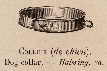 Le Vocabulaire Illustre: Collier (de chien); Dog-collar; Halsring (engraving)