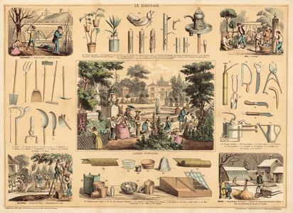 Gardening (colour litho)