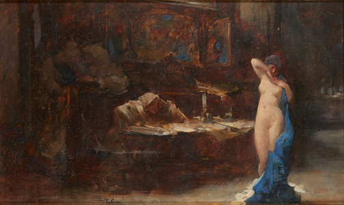 In Council ( oil on board)