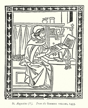 St Augustine (?), From the Sermoni volgari, 1493 (engraving)