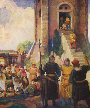 Illustration for Ivanhoe by Sir Walter Scott (colour litho)