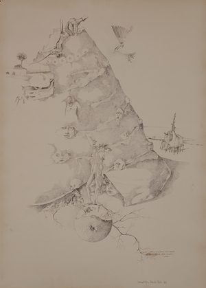 Till you return to the ground, for out of it you were taken, Genesis, 1963 (Indian ink on paper)