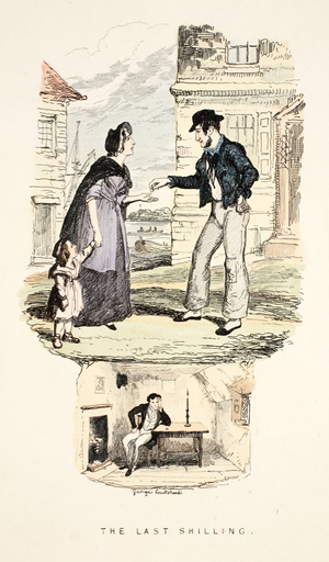 The Last Shilling, from 'Songs, Naval and National: Of the Late Charles Dibdin', pub. 1841 (hand coloured engraving)