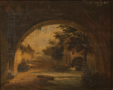Landscape seen through an arch