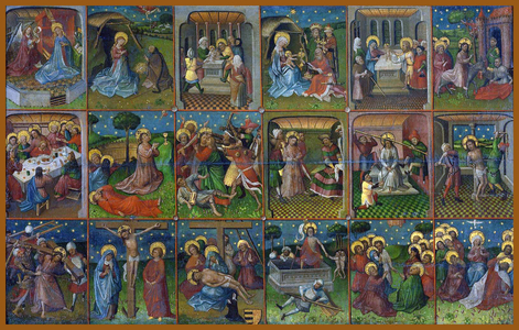 Religion: The life of Jesus Christ, depicted in 18 scenes by an unknown artist in c.1435.