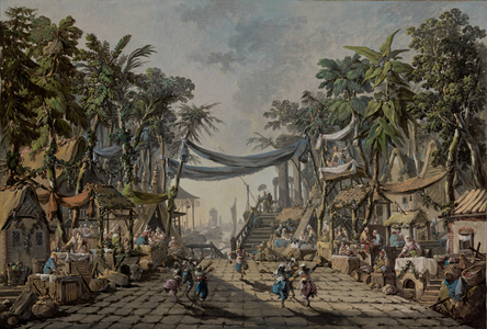 Market Scene in an Imaginary Oriental Port, c. 1764 (oil on canvas)