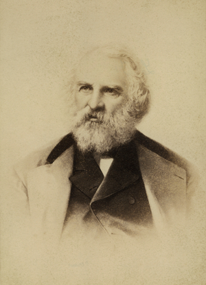Henry Wadsworth Longfellow (1807-82), American Poet and Educator, Portrait, circa 1882 (b/w photo)
