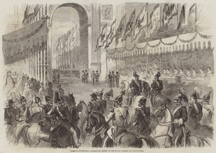 The King of Prussia's Coronation, Entry of the Royal Cortege into Konigsberg (engraving)