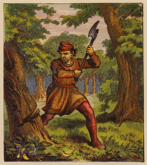 Aesop’s Fables: The Trees and the Axe (colour litho)