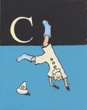 C is for Clown, 2014 (acrylic on card)
