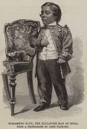 Mohammed Baux, the Miniature Man of India (engraving)