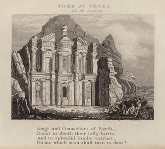 Tomb at Petra, Job III, ver 13, 14 (engraving)