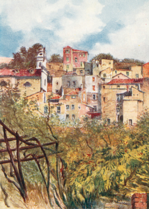 Part of the Old Town, San Remo (colour litho)