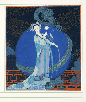 Turandot princesse de Chine, from Personages de Comedie, pub. 1922 (pochoir print)