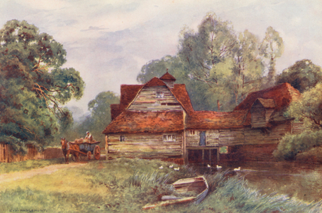 River Thames: Mapledurham Mill (colour litho)