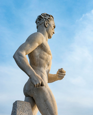 Athlete statue at Stadio dei Marmi, Foro Italico, Rome, Italy, Europe, 2019 (photo)