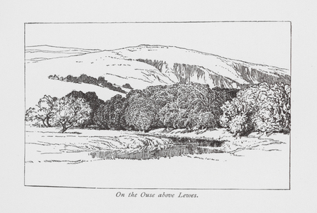 On the Ouse above Lewes (litho)