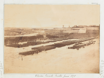 Florian Parade, Malta, June 1878 (b/w photo)