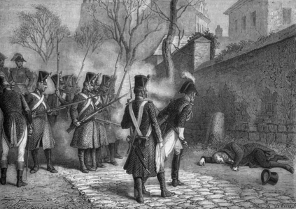 Execution of Marechal Ney, 19th century (engraving)