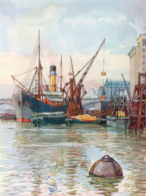 The Pool of London (colour litho)