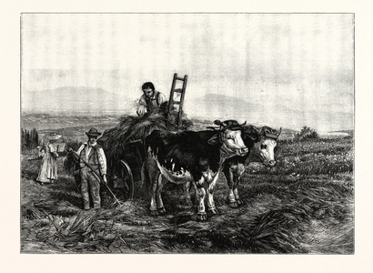 Hay-Making in Switzerland, from the Picture by Henry Moore