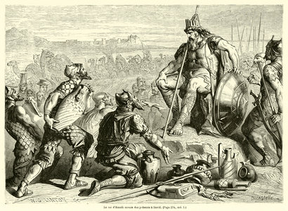 Le roi d'Emath envoie des presents a David (engraving)